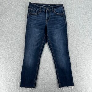 Old Navy Mid Rise Rockstar Super Skinny Dark Wash Jeans Size 2 (26 X 27)